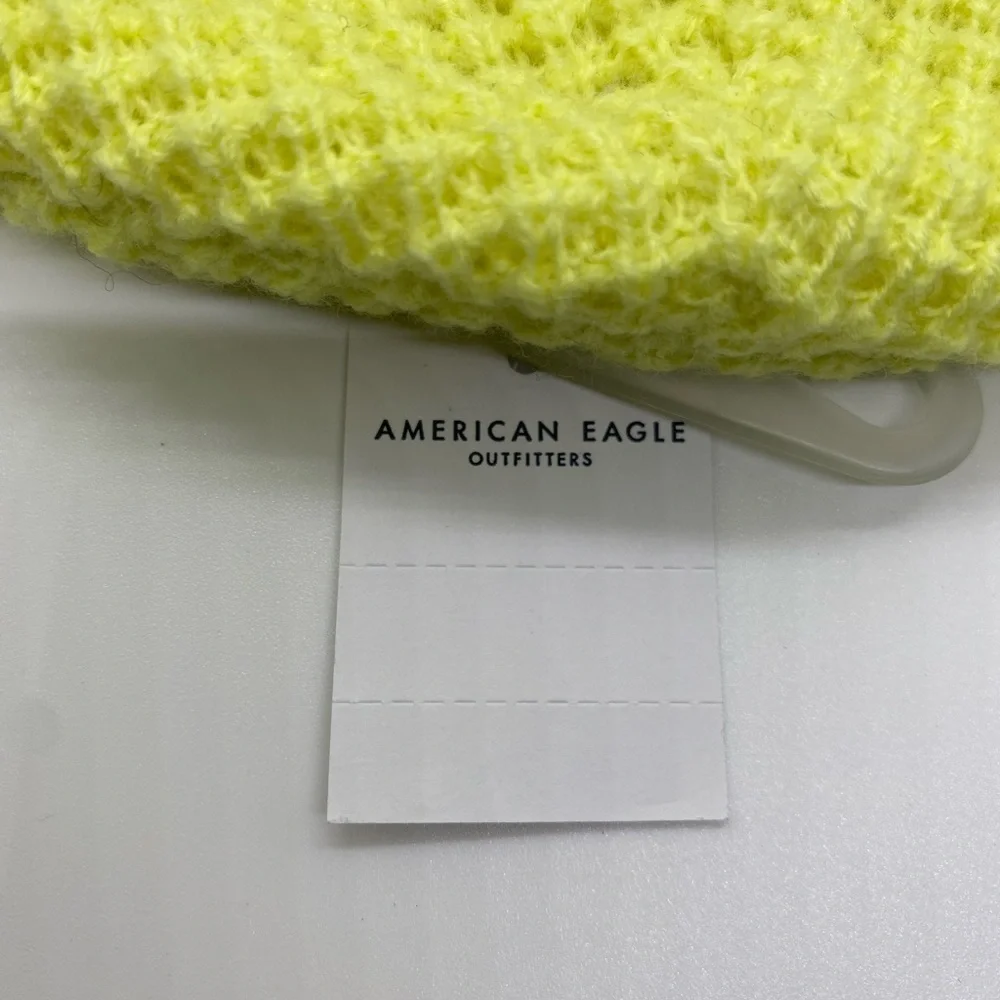 NWT American Eagle Waffle Knit One Size Beanie Neon - Picture 3 of 4